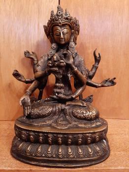 Buddha-Statue, Kwan-Yin, Bronze  - Tibet - Anfang 20. Jahrhundert