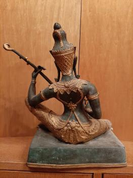 Bronze-Figur, Tempelmusiker  - Thailand - Mitte 20. Jahrhundert
