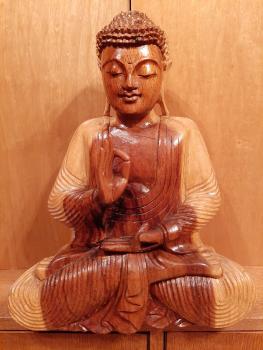 Buddha-Figur, Holz  - Bali - 20. Jahrhundert