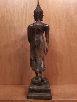 Bronze-Figur, Walking Buddha  - Thailand - 1. Hälfte 20. Jahrhundert