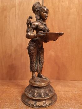 Bronze-Figur, Lakshmi  - Indien - Mitte 20. Jahrhundert