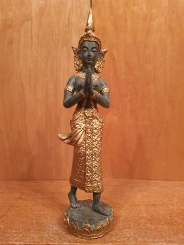 Bronze-Figur, Apsara im Gebet - Thailand - 2. Hälfte 20. Jahrhundert