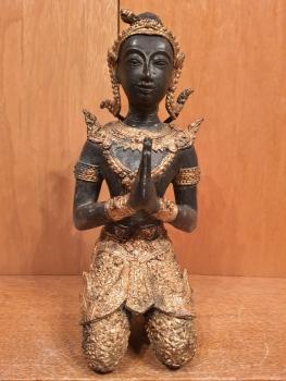 Bronze-Figur, Apsara im Gebet - Thailand - 2. Hälfte 20. Jahrhundert