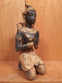 Bronze-Figur, Apsara im Gebet - Thailand - 2. Hälfte 20. Jahrhundert