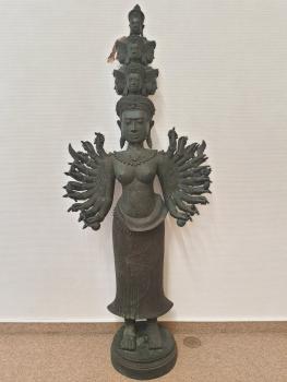 Bronze-Statue, Guan Yin  - Kambodscha - Anfang 20. Jahrhundert