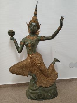 Bronze-Figur, Apsara  - Thailand - Mitte 20. Jahrhundert