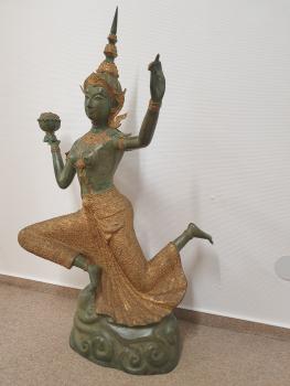 Bronze-Figur, Apsara  - Thailand - Mitte 20. Jahrhundert
