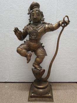 Bronze-Figur, Gottheit Krishna  - Indien - um 1900