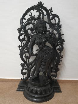 Bronze-Figur, Göttin Parvati  - Indien - 19. Jahrhundert