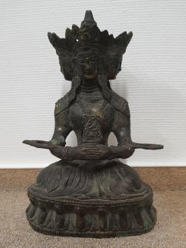 Bronze-Figur, Gottheit  - Kambodscha - 1. Hälfte 20. Jahrhundert