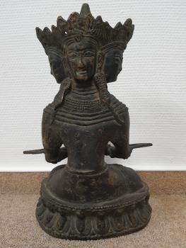 Bronze-Figur, Gottheit  - Kambodscha - 1. Hälfte 20. Jahrhundert