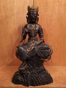 Bronze-Figur, Guan Yin  - China - Anfang 20. Jahrhundert