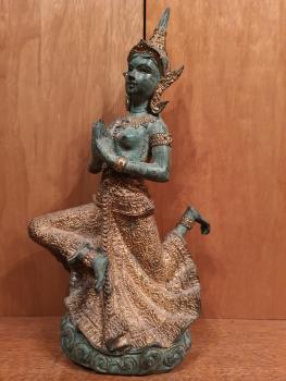 Bronze-Figur, Apsara im Gebet - Thailand - Mitte 20. Jahrhundert