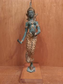 Bronze-Figur, Tempeltänzerin  -Thailand -  Mitte 20. Jahrhundert