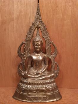 Buddha-Figur, Messing  - Thailand - Mitte 20. Jahrhundert