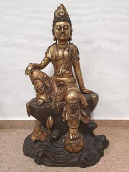 Bronze-Figur, (59,5cm) Guan Yin  - Tibet - Anfang 20. Jahrhundert