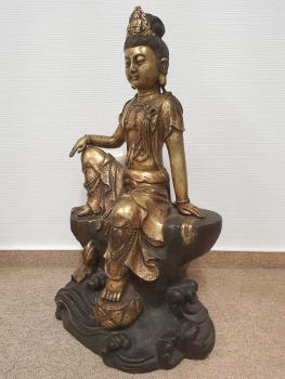 Bronze-Figur, (59,5cm) Guan Yin  - Tibet - Anfang 20. Jahrhundert
