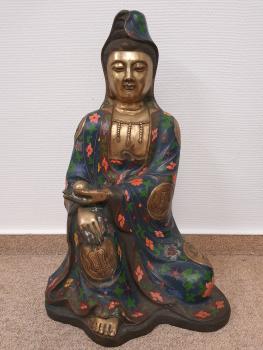 Bronze-Figur, Guan Yin  - China - Mitte 20. Jahrhundert