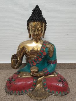 Buddha-Figur, Messing - Indien -  21. Jahrhundert