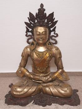 Bronze-Buddha, Dhyana  - Nepal - Mitte 20. Jahrhundert