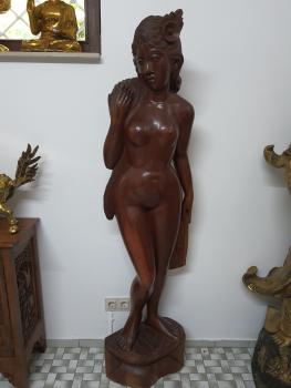 Holz-Skulptur, (168cm) Akt  - Bali - Anfang 20. Jahrhundert