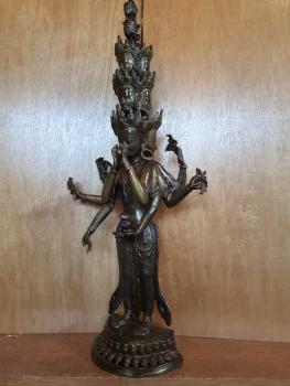 Bronze-Figur, (61,5cm) Gottheit Avalokiteshvara  - Tibet - Mitte 20. Jahrhundert