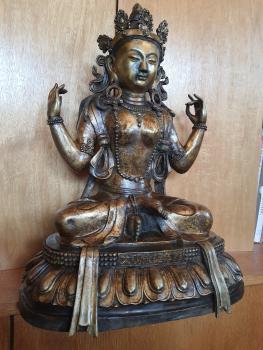 Bronze-Figur, (50cm) Grüne Tara  - Tibet - Um 1900