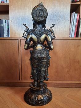 Bronze-Figur, Göttin Lakshmi  - Indien - Mitte 20. Jahrhundert