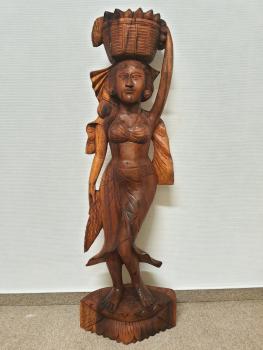 Holz-Figur, Marktfrau  - Bali - Mitte 20. Jahrhundert