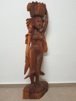 Holz-Figur, Marktfrau  - Bali - Mitte 20. Jahrhundert