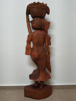 Holz-Figur, Marktfrau  - Bali - Mitte 20. Jahrhundert