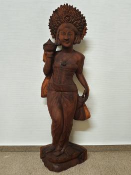 Holz-Figur, (103cm) Markthändlerin  - Bali - Mitte 20. Jahrhundert