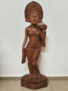 Holz-Figur, (101cm) Markthändlerin  - Bali - Mitte 20. Jahrhundert