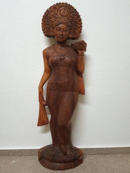 Holz-Figur, (103cm) Markthändlerin  - Bali - Mitte 20. Jahrhundert