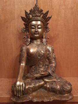 Buddha-Bronze, Shakyamuni  - Indien -  1. Hälfte 20. Jahrhundert