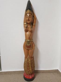 Holz-Figur, (101cm) Göttin Sita  - Thailand - 20. Jahrhundert