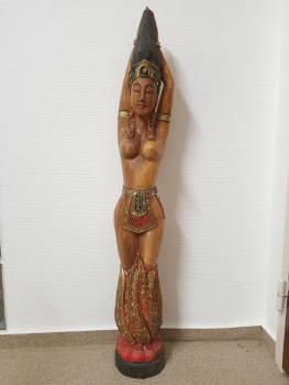 Holz-Figur, (102cm) Göttin Sita  - Thailand - 20. Jahrhundert