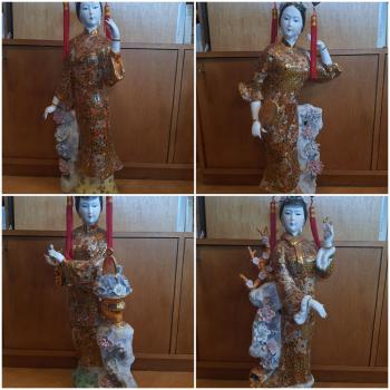 4 Porzellan-Figuren, (77/77/74/75cm) Cloisonné  - China - Mitte 20. Jahrhundert