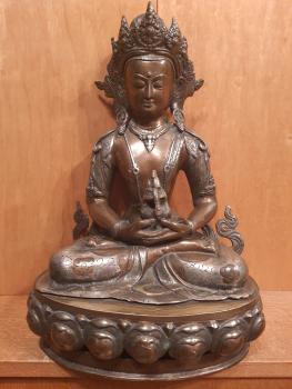 Bronze-Buddha, Amitayus  - Indien - 1. Hälfte 20. Jahrhundert