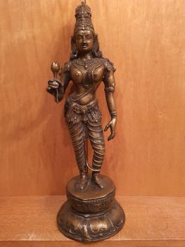 Bronze-Figur, Göttin Dewi  - Indien - Mitte 20. Jahrhundert