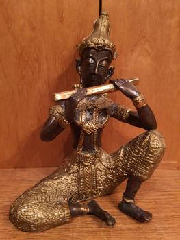 Bronze-Figur, Tempelmusiker  - Thailand - Mitte 20. Jahrhundert