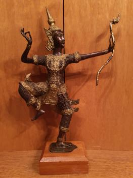 Bronze-Figur, Shri Rama - Thailand - Mitte 20. Jahrhundert