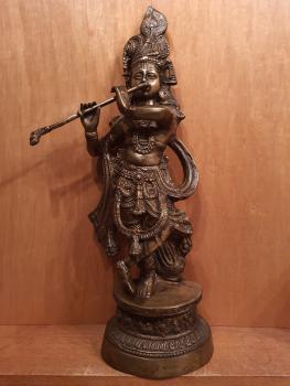 Bronze-Figur, Krishna  - Indien -  Mitte 20. Jahrhundert