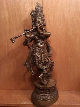 Bronze-Figur, Krishna  - Indien -  Mitte 20. Jahrhundert