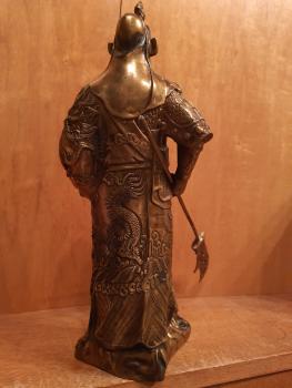 Bronze-Figur, Guan Yu  - China - Mitte 20. Jahrhundert