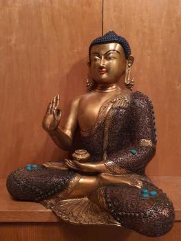 Bronze-Figur, Buddha  - Nepal - 20. Jahrhundert