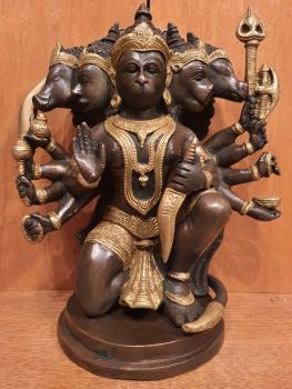 Bronze-Figur, Hanuman Panchamukhi - Indien - 21. Jahrhundert