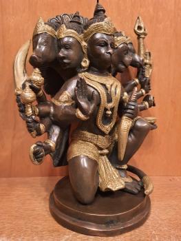 Bronze-Figur, Hanuman Panchamukhi - Indien - 21. Jahrhundert