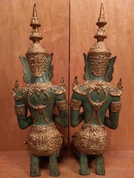 2 Bronze-Figuren, Teppanome  - Thailand - Mitte 20. Jahrhundert