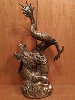 Messing-Figur, Drache  - China - 1. Hälfte 20. Jahrhundert